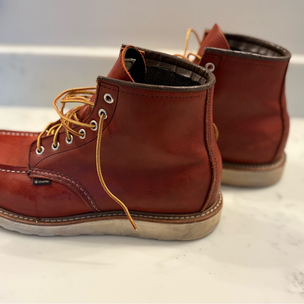 Res Wing Gore Tex Leather Moc Toe Work Boots - sz 9.5 - Picture 2 of 4